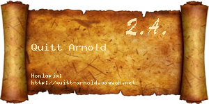 Quitt Arnold névjegykártya